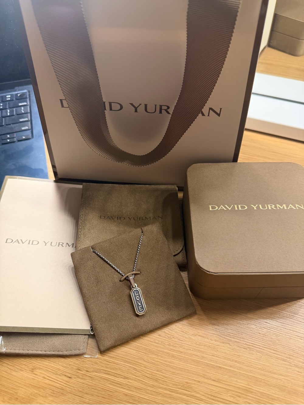 David Yurman “love” pendant and necklace